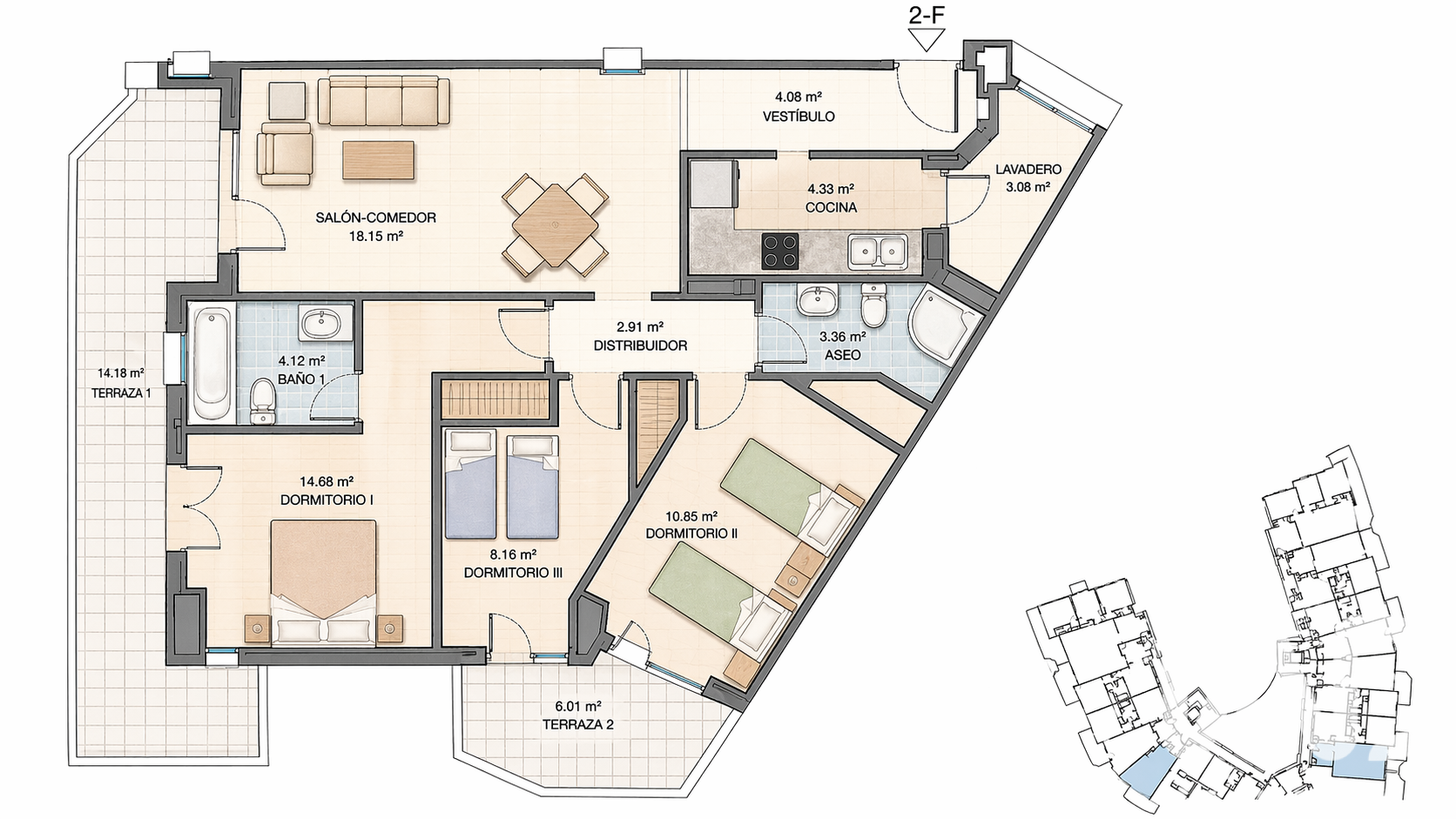Dzīvoklis Fuengirola, Malaga, Spānijā 3 istabas, 110 m2 Nr. 172827