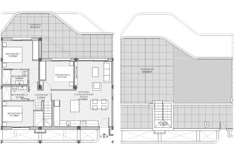 Планировка Квартиры «3BR-1» 3 спальни в ЖК SERENA BREEZE 3