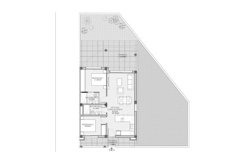 Планировка Квартиры «2BR-3» 2 спальни в ЖК SERENA BREEZE 3