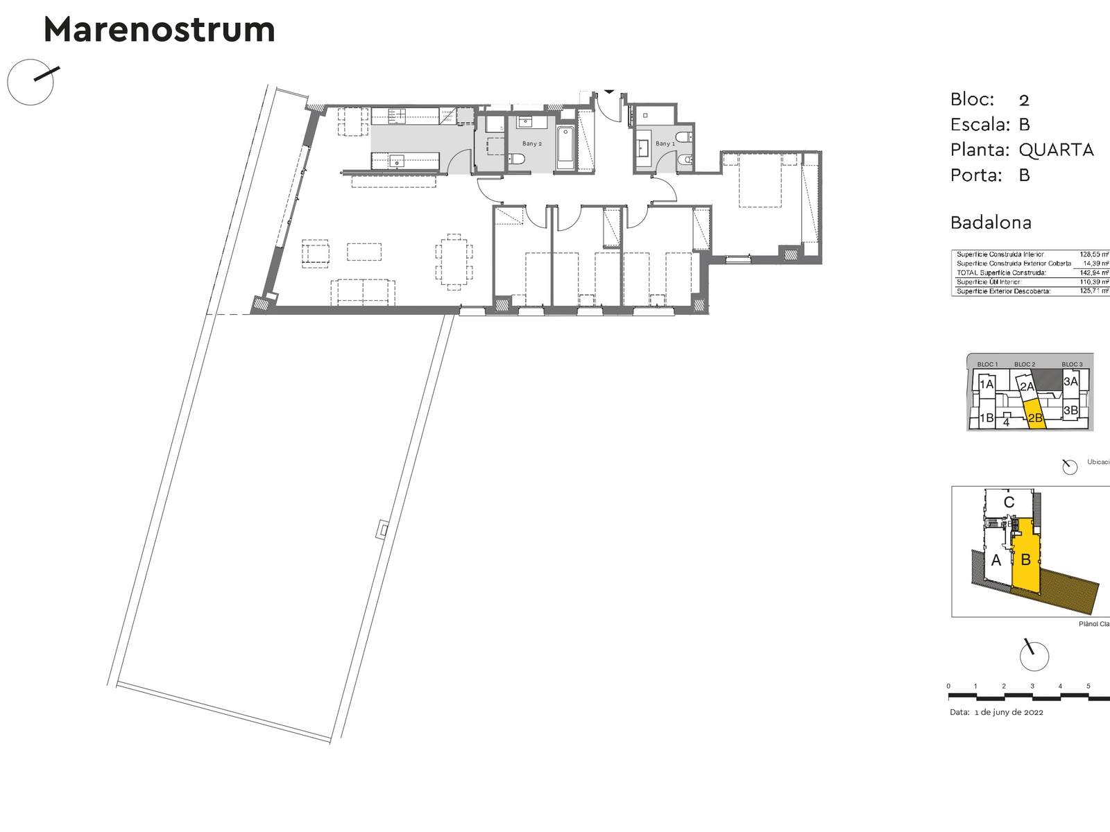 Apartment in Barcelona, Spain 4 bedrooms, 128 sq.m. No. 150737