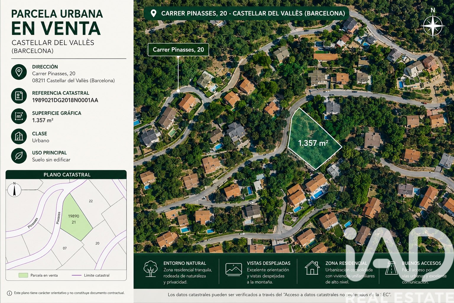 Land plot in Castellar Del Valles, Barcelona, Spain 1357 sq.m. No. 188284