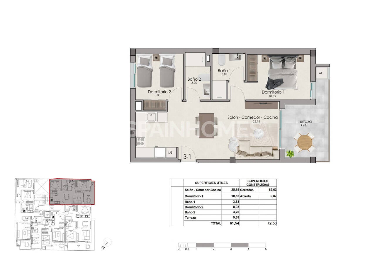 Apartment in Santa Pola, Alicante, Spain 3 bedrooms, 72 sq.m. No. 181997