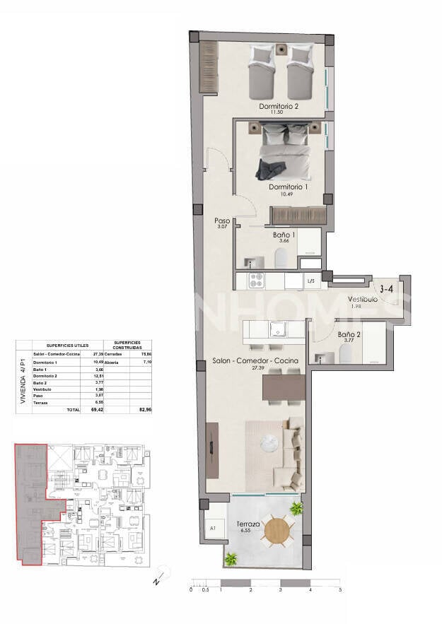 Apartment in Santa Pola, Alicante, Spain 3 bedrooms, 72 sq.m. No. 181997