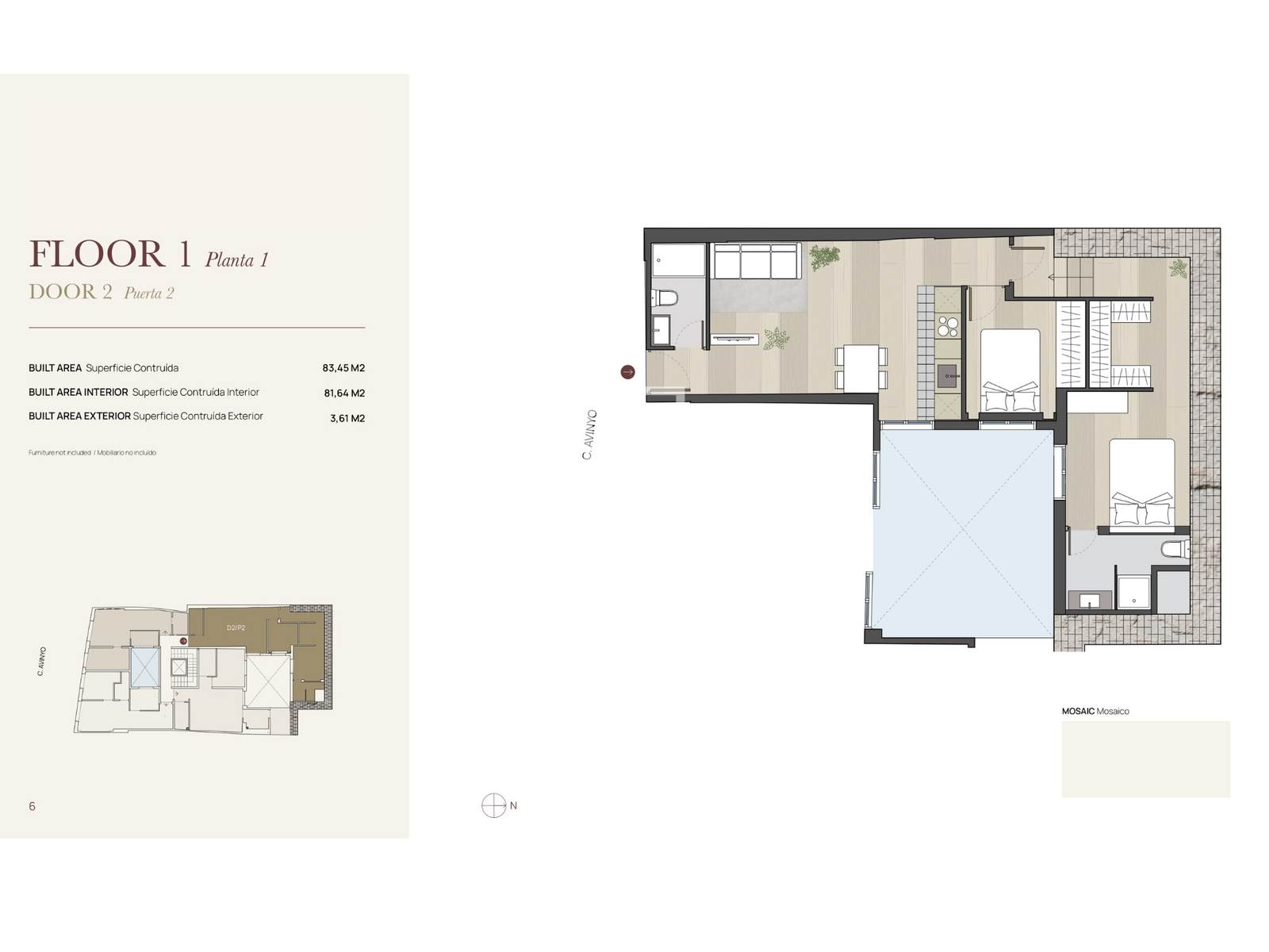 Apartment à Barcelona, Espagne 2 chambres, 83 m2 No. 161455