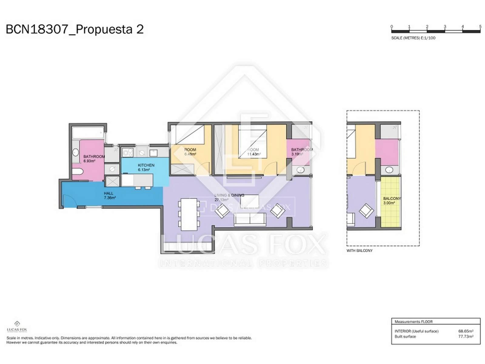 Wohnung in Barcelona, Spanien 2 Schlafzimmer, 78 m2 Nr. 192753