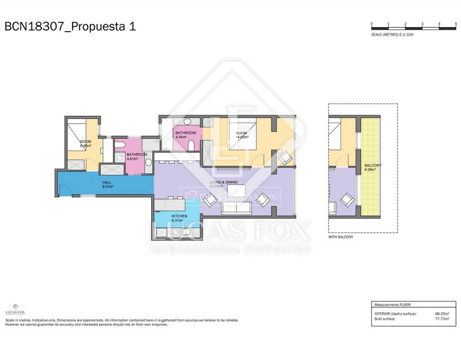Wohnung in Barcelona, Spanien 2 Schlafzimmer, 78 m2 Nr. 192753