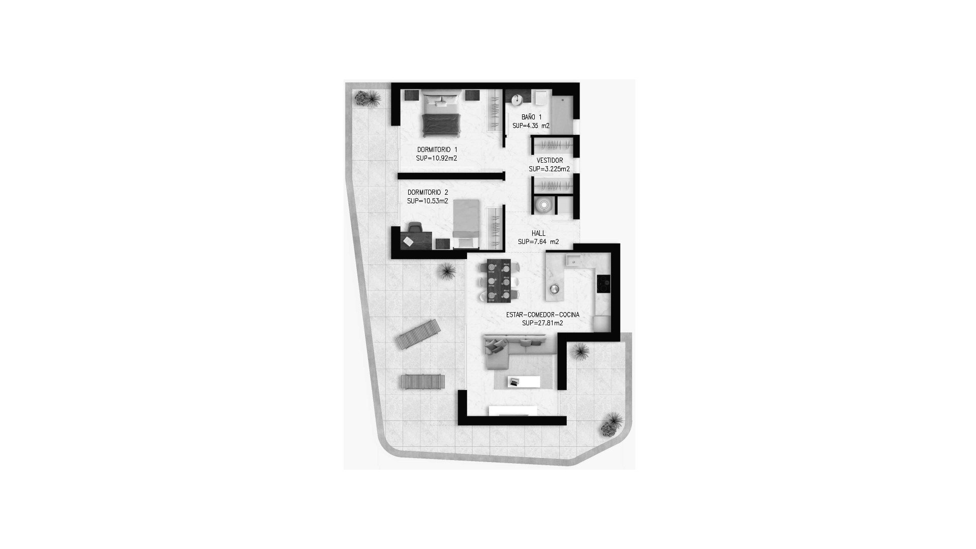 Penthouse in VIVA LIFE BEACH, Torre de la Horadada, Alicante, Spain 2 bedrooms, 80.86 sq.m. No. 166831
