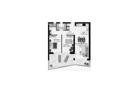 Apartment floor plan «2BR-69», 2 bedrooms in VIVA LIFE BEACH
