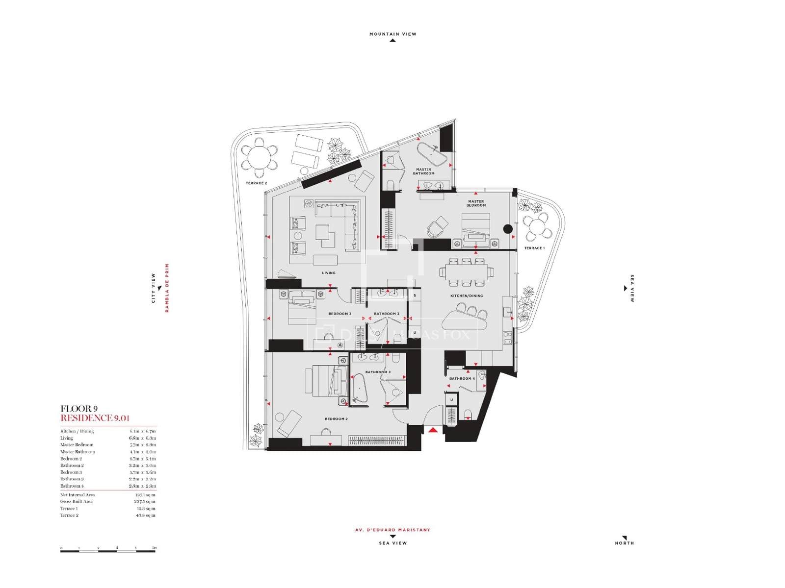 Appartamento a Barcelona, Spagna 3 camere da letto, 228 mq. N° 164329
