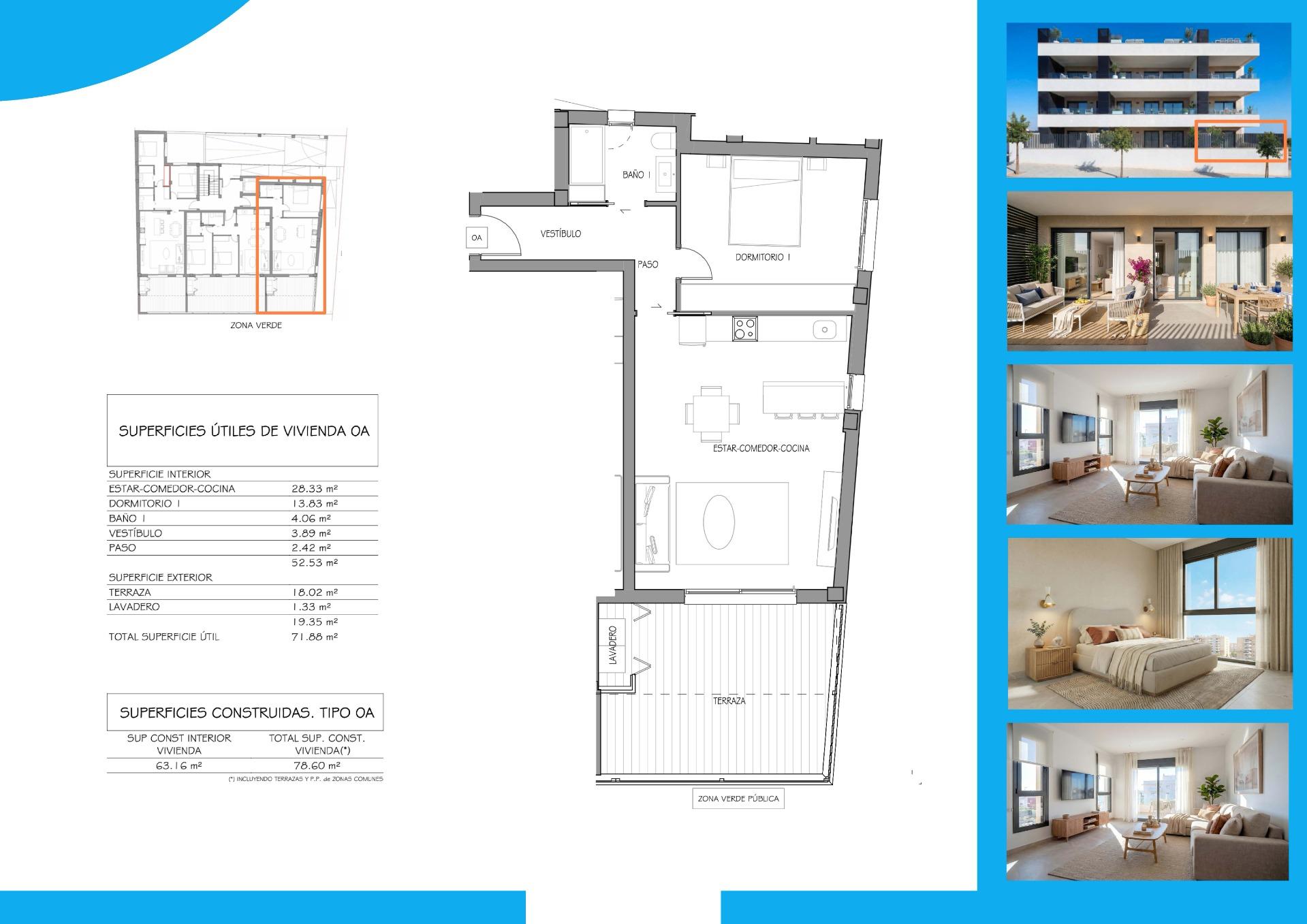 Apartment in Benijofar, Alicante, Spain 1 bedroom, 78 sq.m. No. 193116