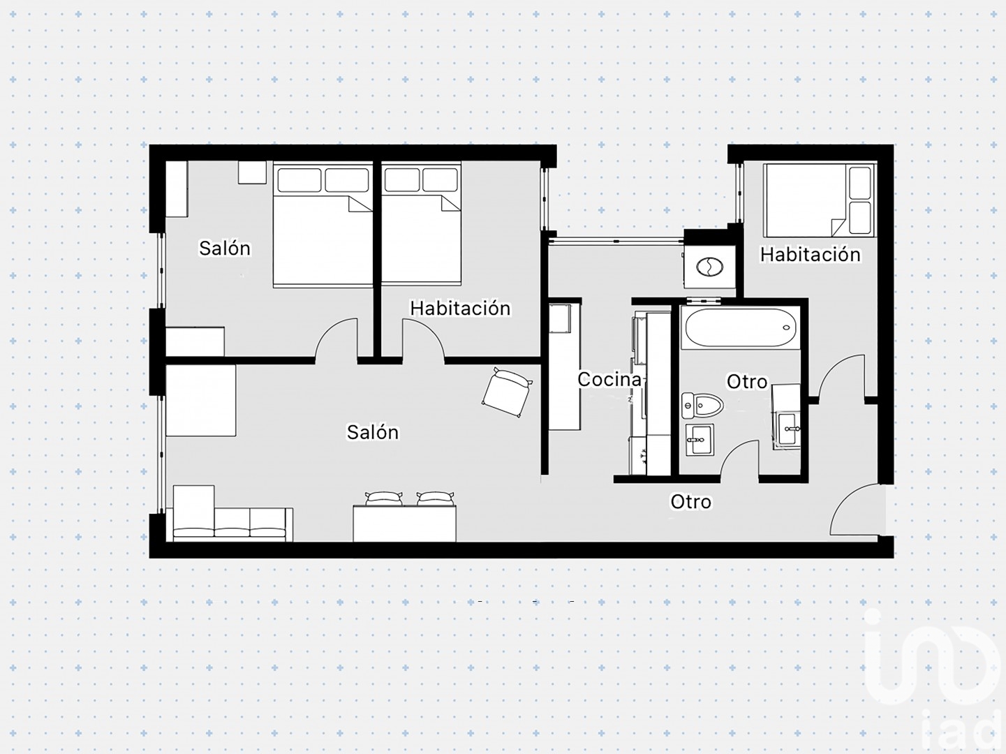 Wohnung in Vilanova i la Geltru, Barcelona, Spanien 3 Schlafzimmer, 69 m2 Nr. 186061