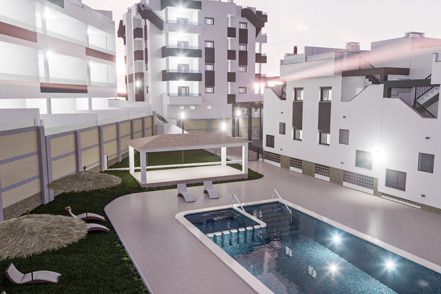Bungalow i Orihuela, Alicante, Spanien 3 sovrum, 78 kvm. Nr. 112265