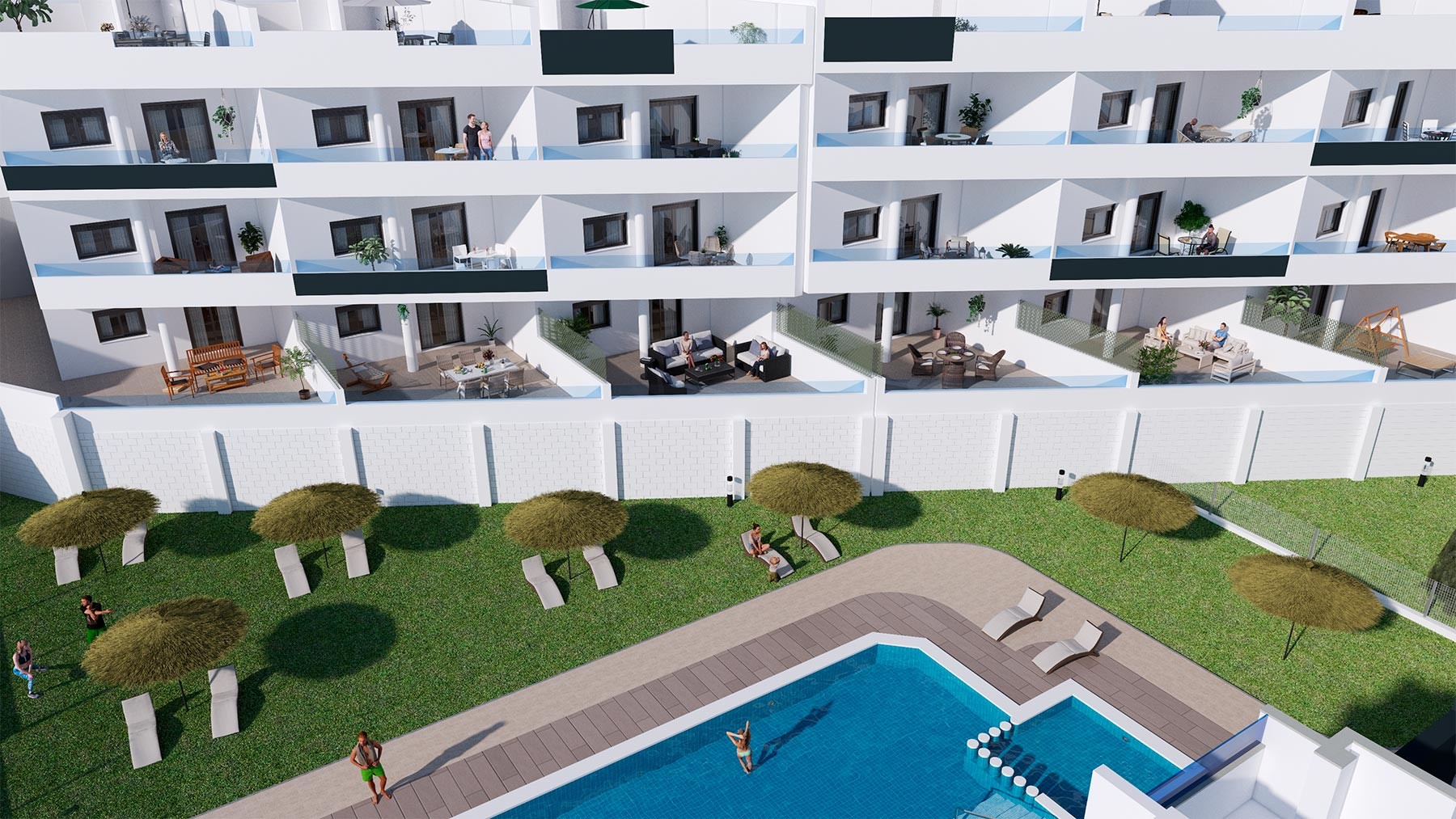 Bungalow i Orihuela, Alicante, Spanien 3 sovrum, 78 kvm. Nr. 112265