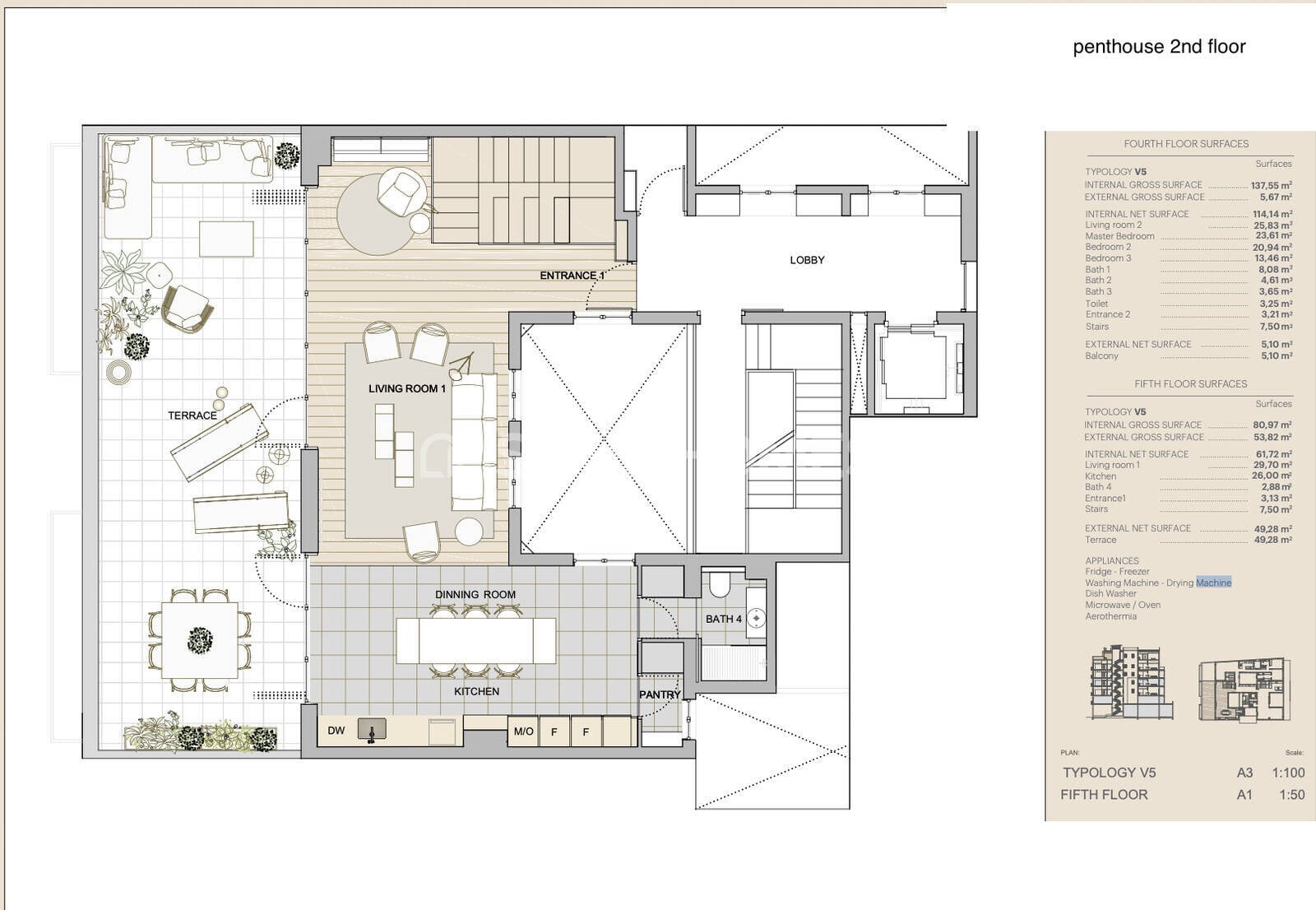 Wohnung in Barcelona, Spanien 2 Schlafzimmer, 150 m2 Nr. 138646