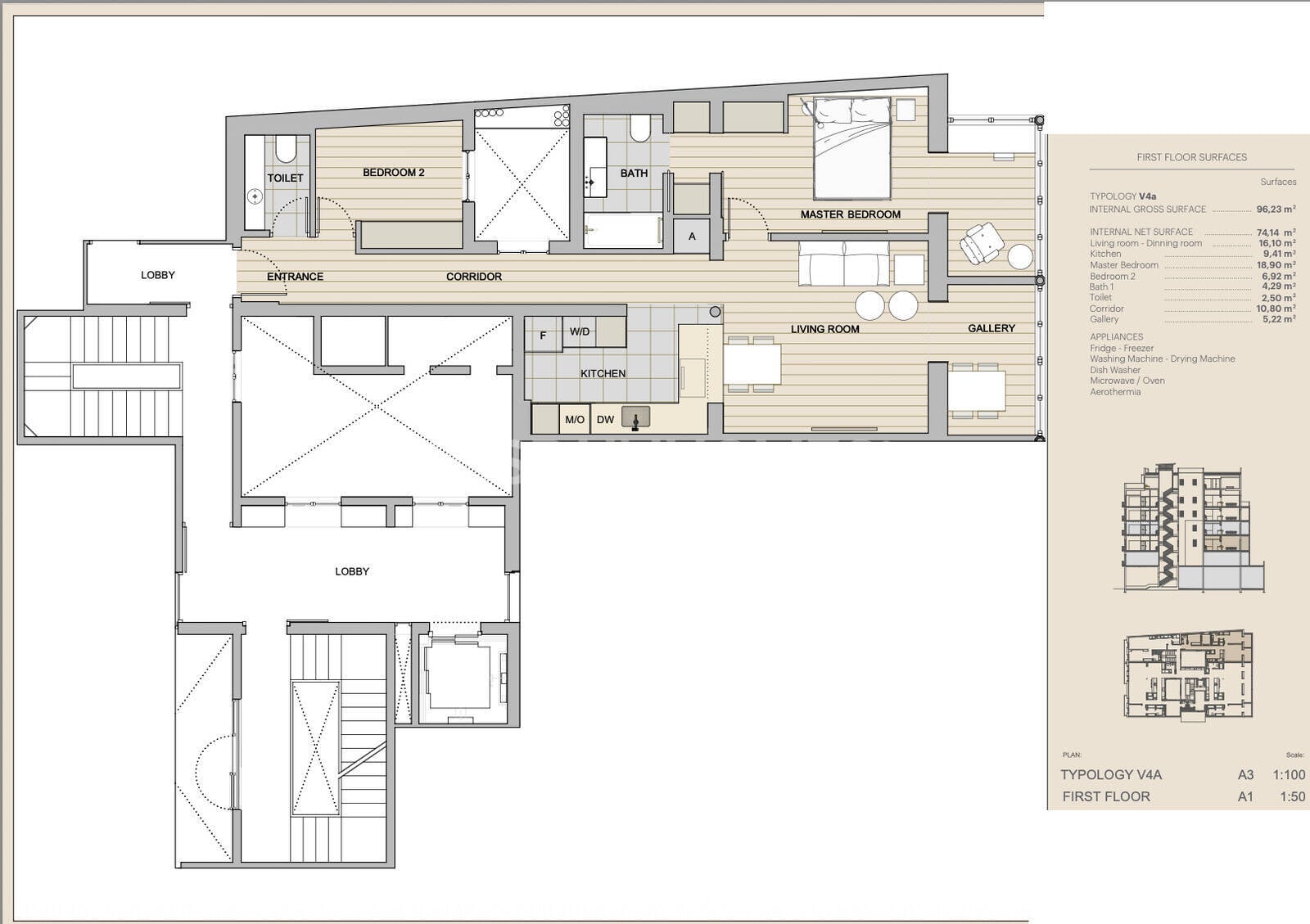 Wohnung in Barcelona, Spanien 2 Schlafzimmer, 150 m2 Nr. 138646
