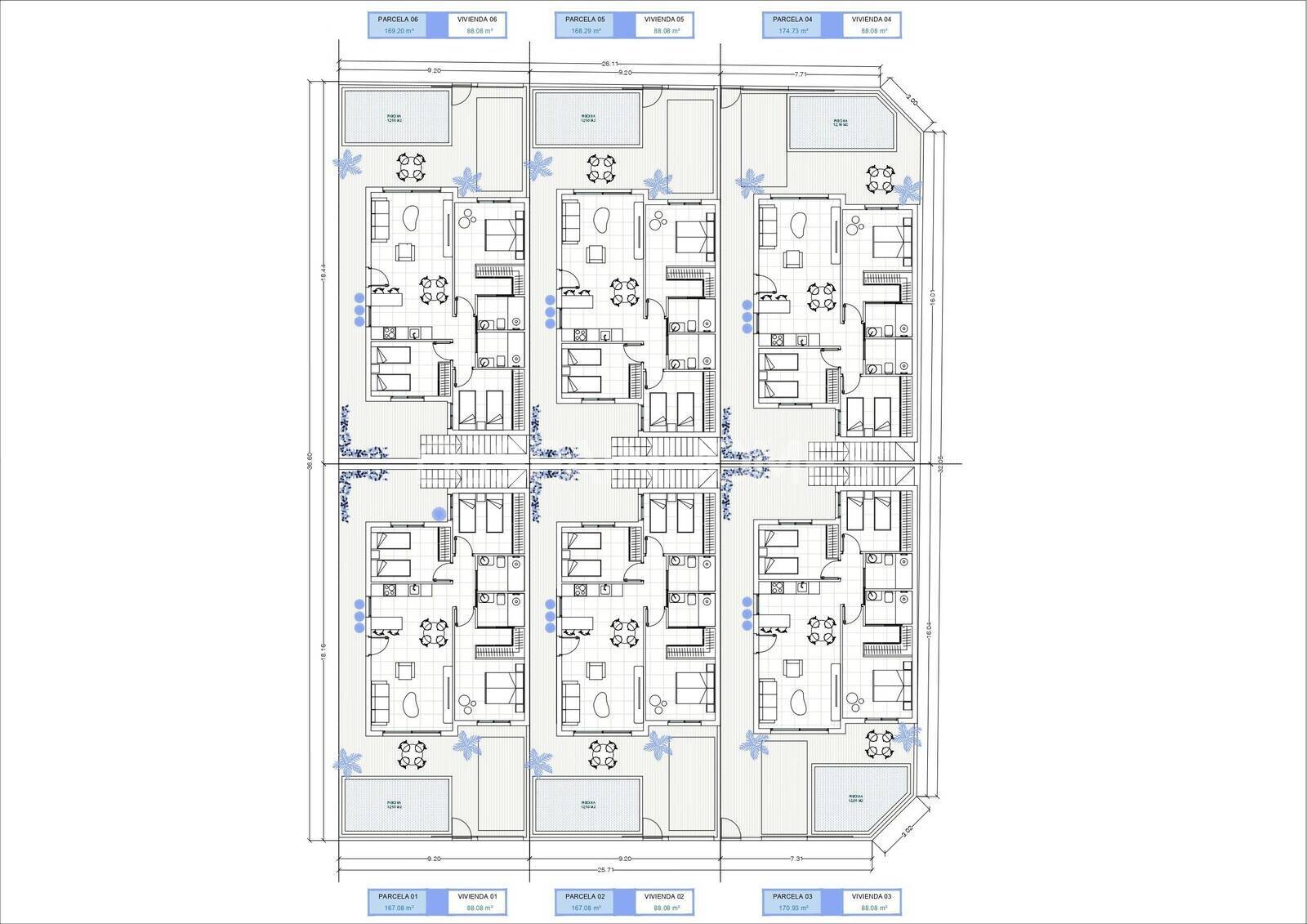 Villa i Torre-Pacheco, Murcia, Spanien 3 sovrum, 88 kvm. Nr. 154375