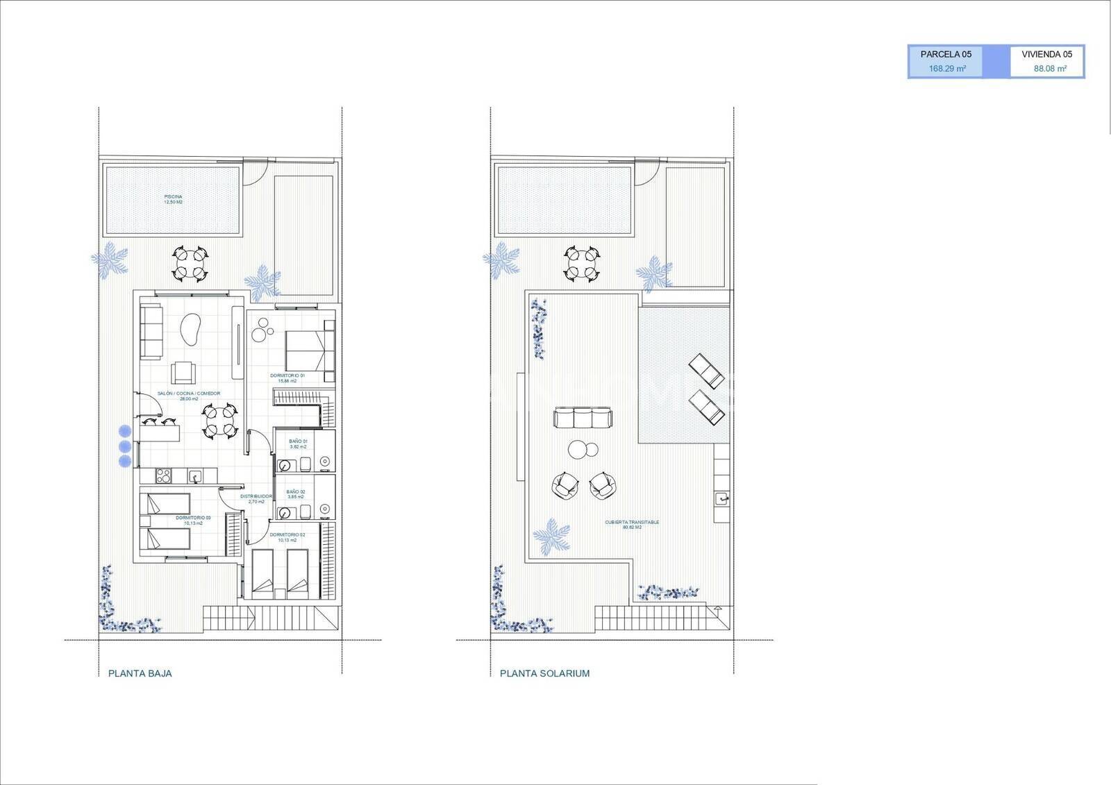 Villa i Torre-Pacheco, Murcia, Spanien 3 sovrum, 88 kvm. Nr. 154375