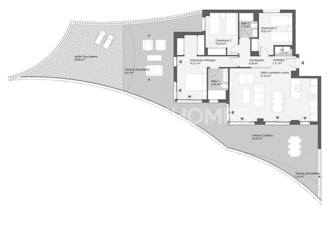 Apartment in Rincon de la Victoria, Malaga, Spain 3 bedrooms, 67 sq.m. No. 149960