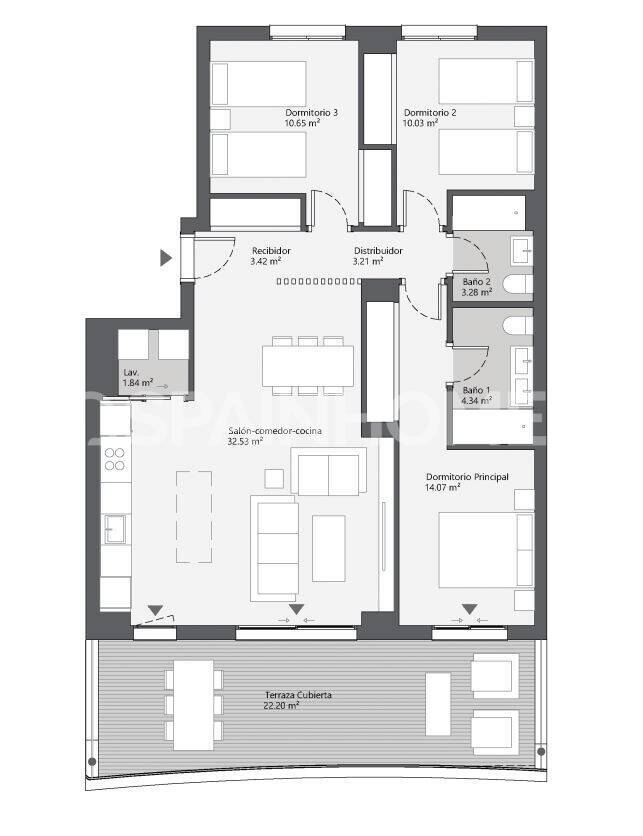 Apartment in Rincon de la Victoria, Malaga, Spain 3 bedrooms, 67 sq.m. No. 149960