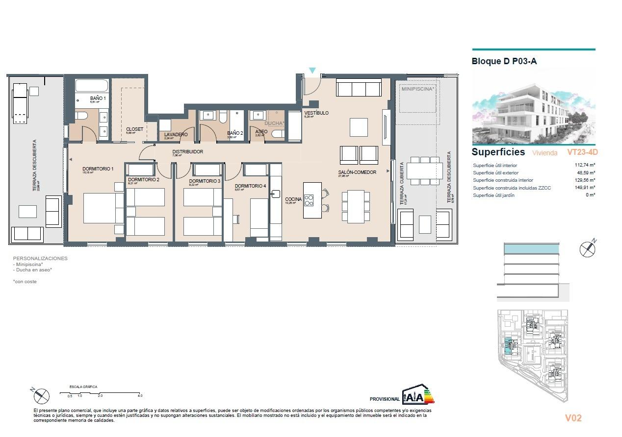 Appartamento a Benicassim, Castellon, Spagna 4 camere da letto, 149 mq. N° 137348