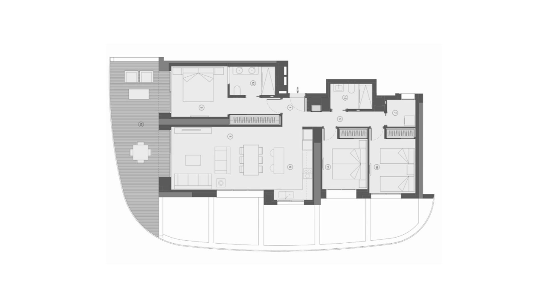 Huoneisto TM Tower, Benidorm, Alicante, Espanja 3 makuuhuonetta, 141 m2 No. 146946