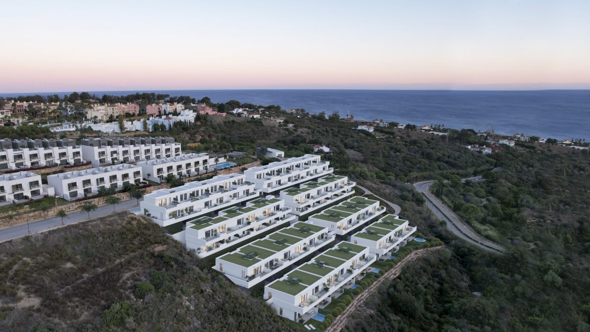 Radhus i Blue View Heights, Manilva, Malaga, Spanien 4 sovrum, 159 kvm. Nr. 65808