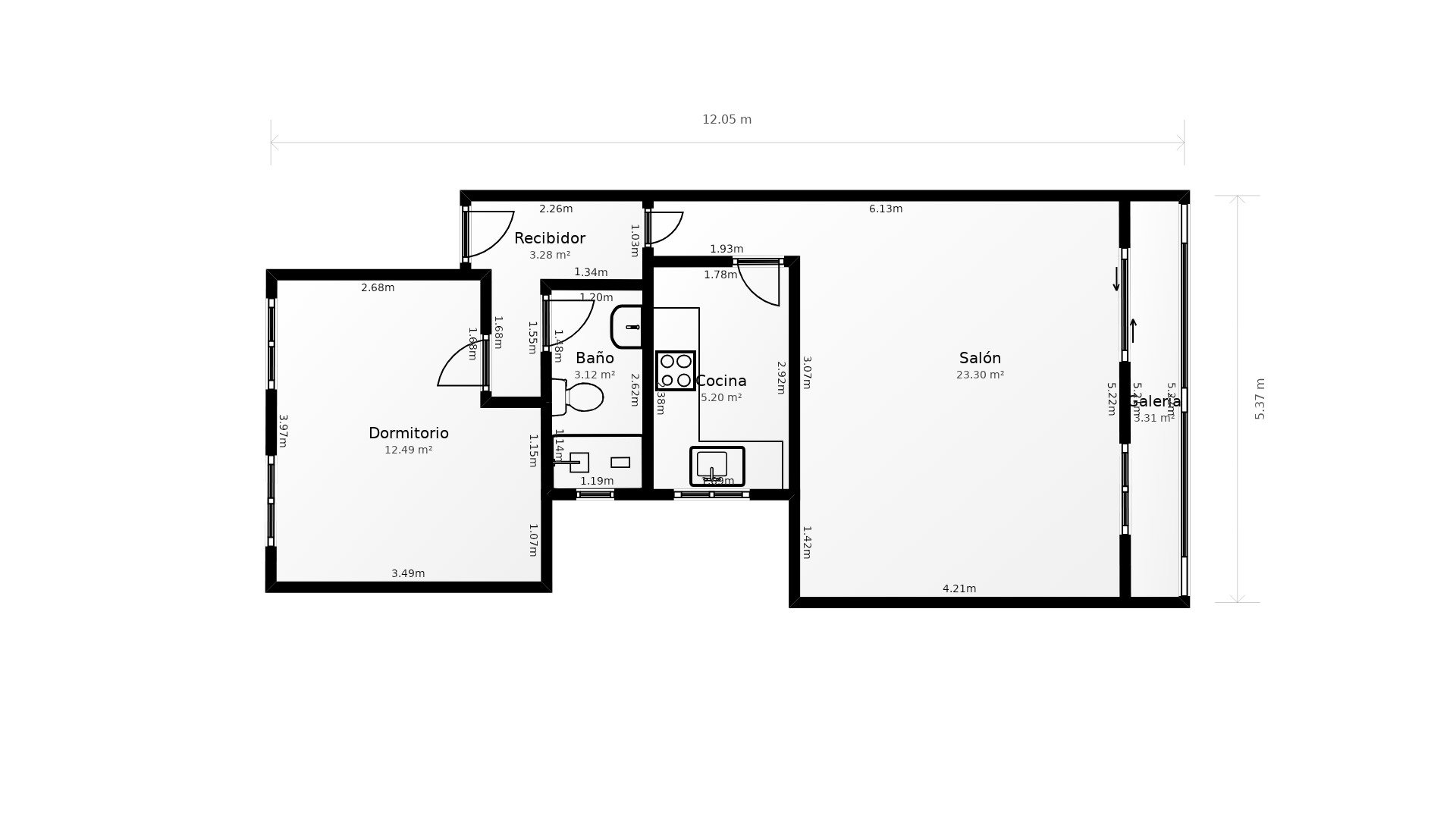Dzīvoklis Badalona, Barcelona, Spānijā 1 istaba, 44 m2 Nr. 191396