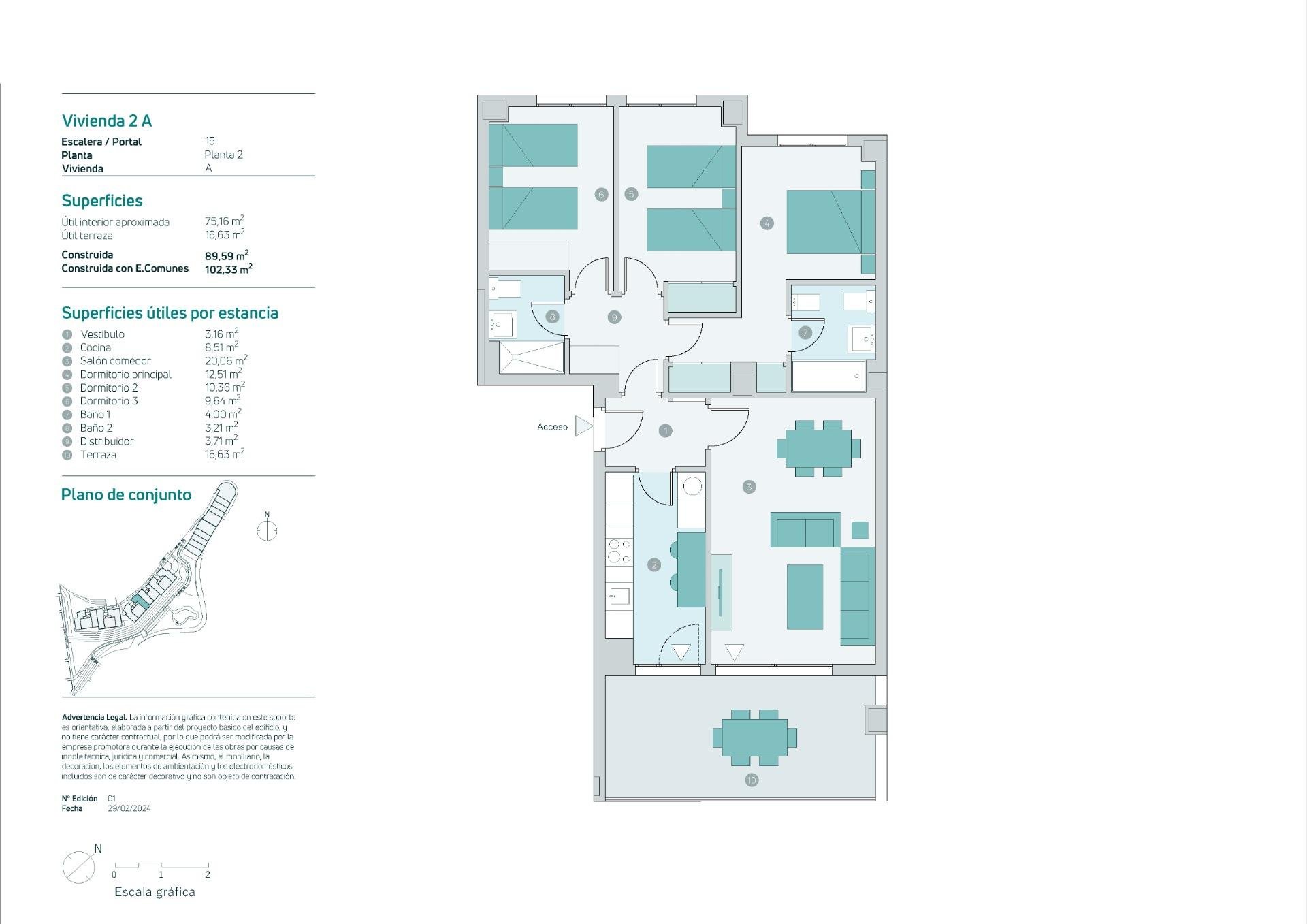 Apartamento en Almuñécar, Granada, España 3 dormitorios, 89 m2 No. 141695