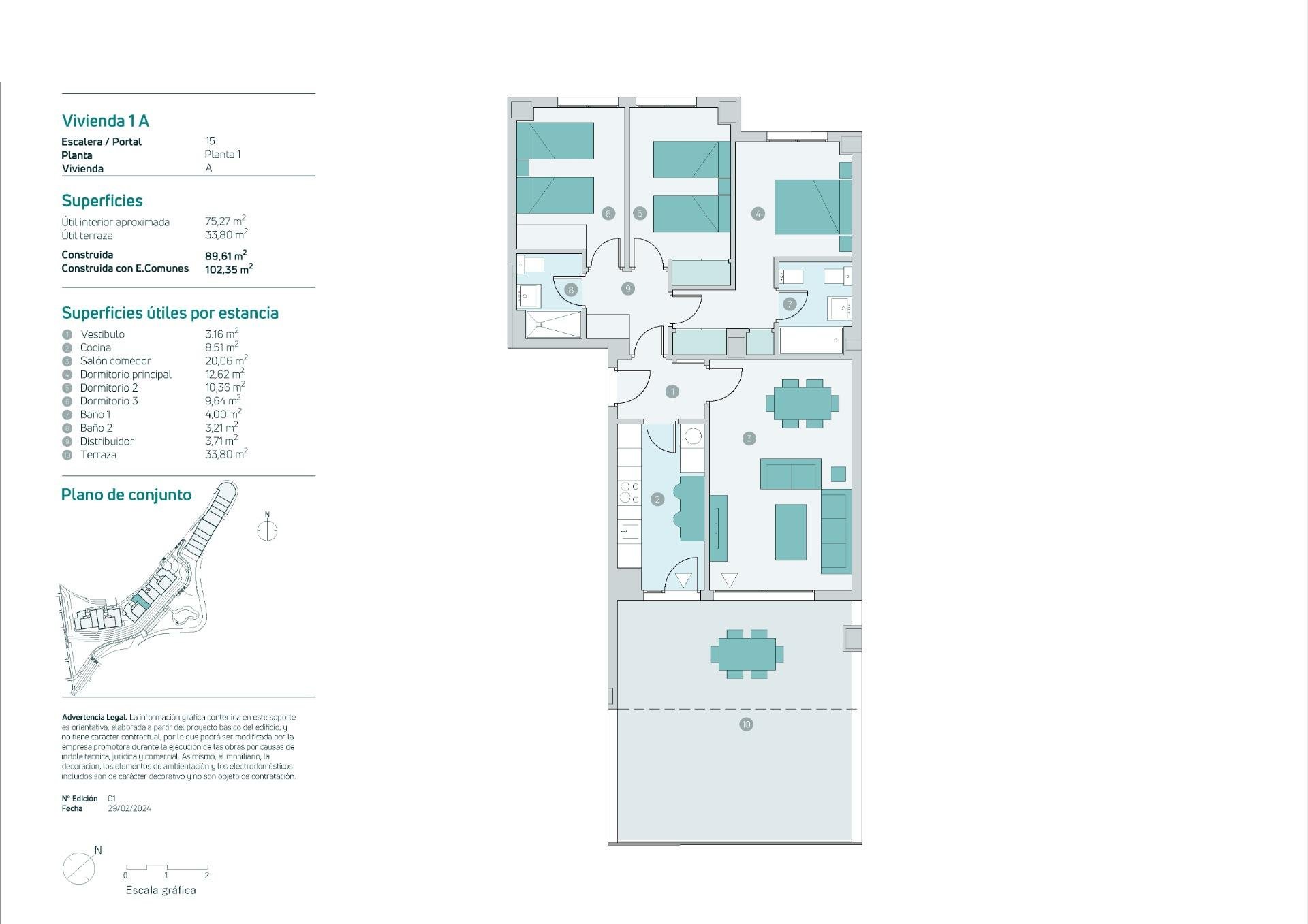 Apartamento en Almuñécar, Granada, España 3 dormitorios, 89 m2 No. 141693
