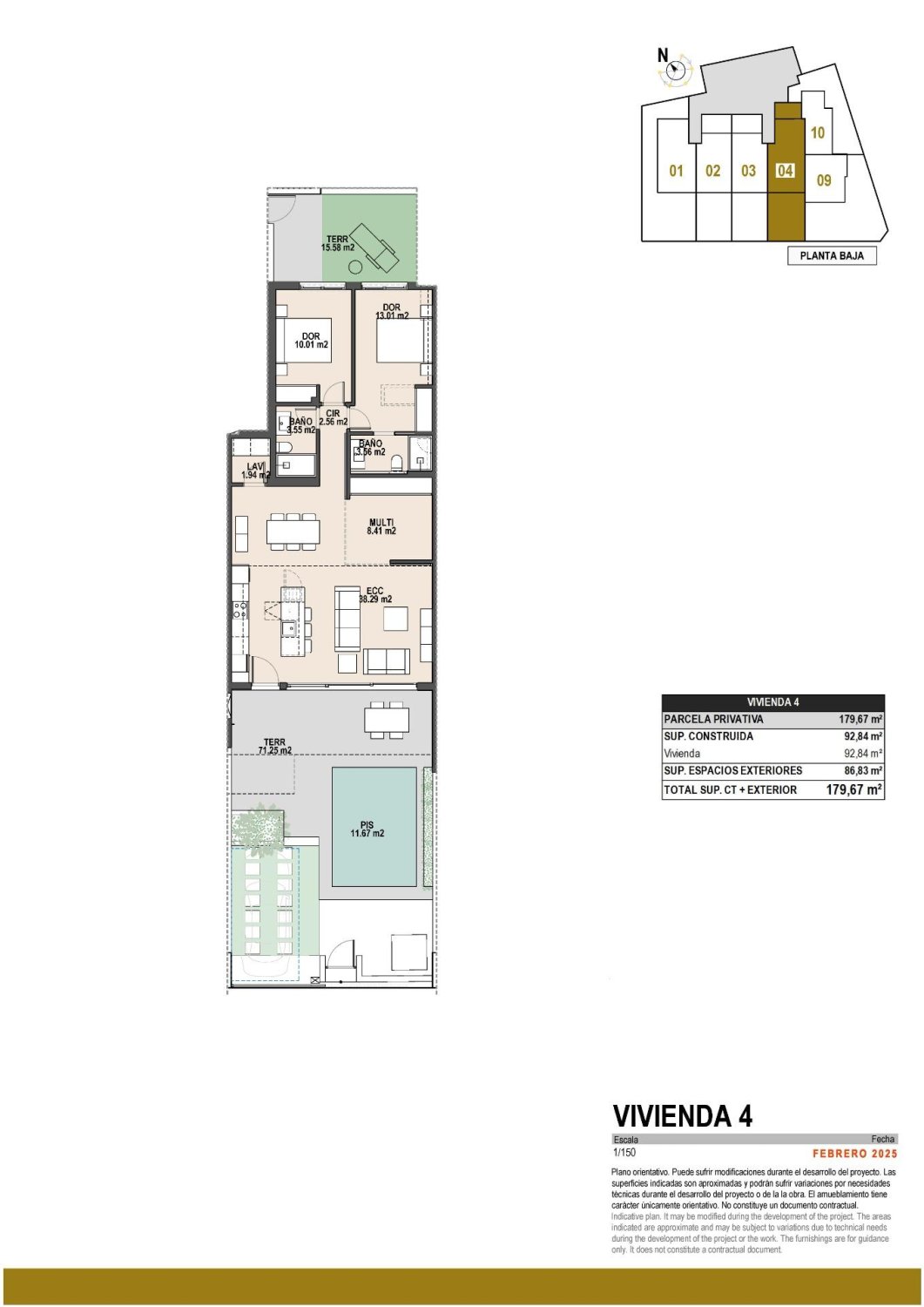 Bungalow i Pilar de la Horadada, Alicante, Spanien 3 sovrum, 92 kvm. Nr. 189578