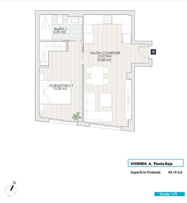 Квартира в Торревьеха, Аликанте, Испания 2 спальни, 74м2 №145275