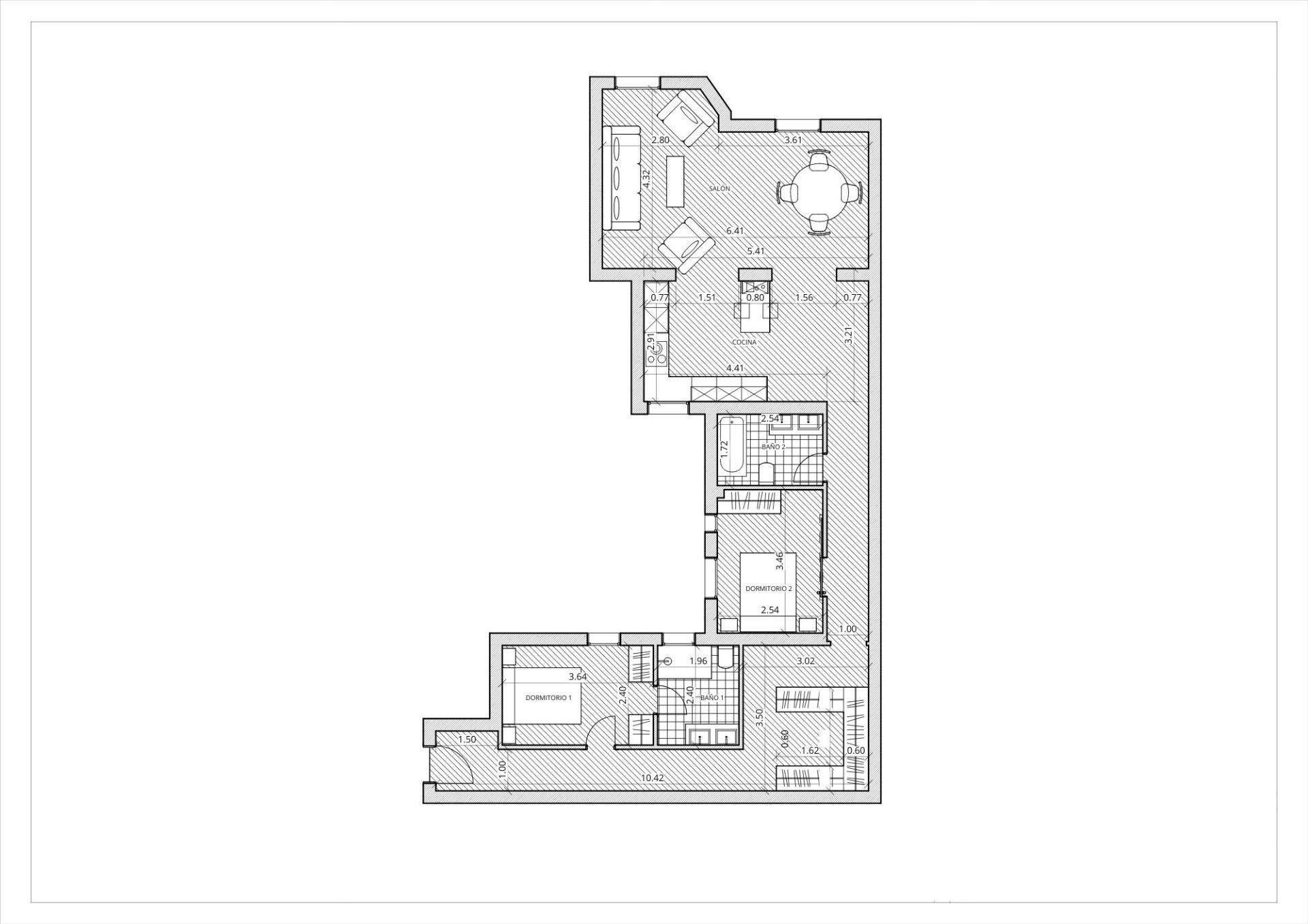 Apartment in Madrid, Spain 2 bedrooms, 111 sq.m. No. 165934