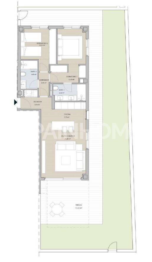 Huoneisto Torremolinos, Malaga, Espanja 2 makuuhuonetta, 72 m2 No. 196480