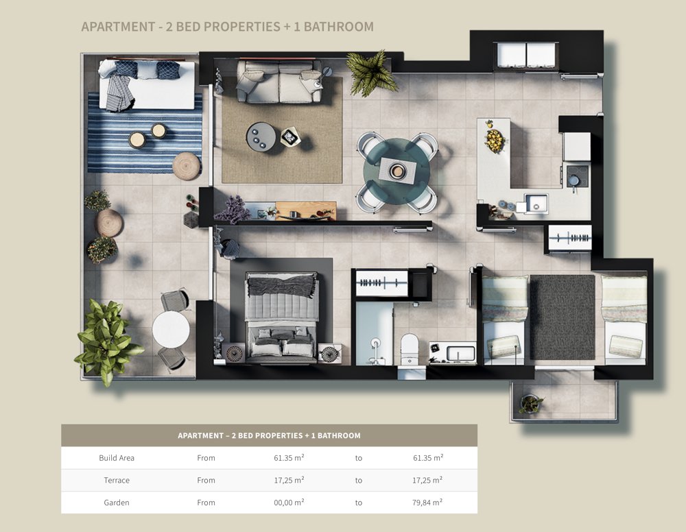 Huoneisto Cala D'or, Mallorca, Espanja 2 makuuhuonetta, 45 m2 No. 103847