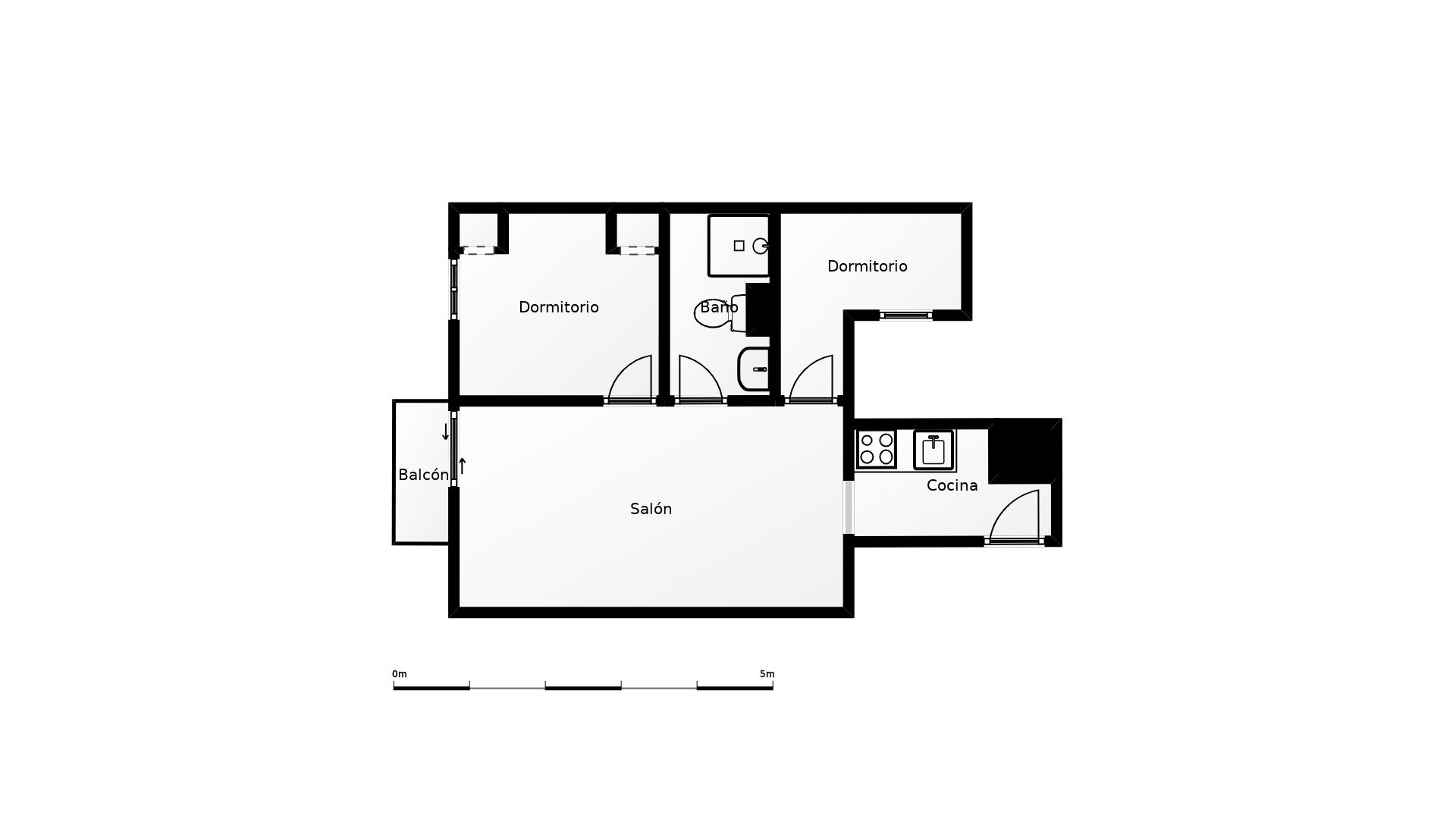 Appartamento a Barcelona, Spagna 2 camere da letto, 44 mq. N° 168081