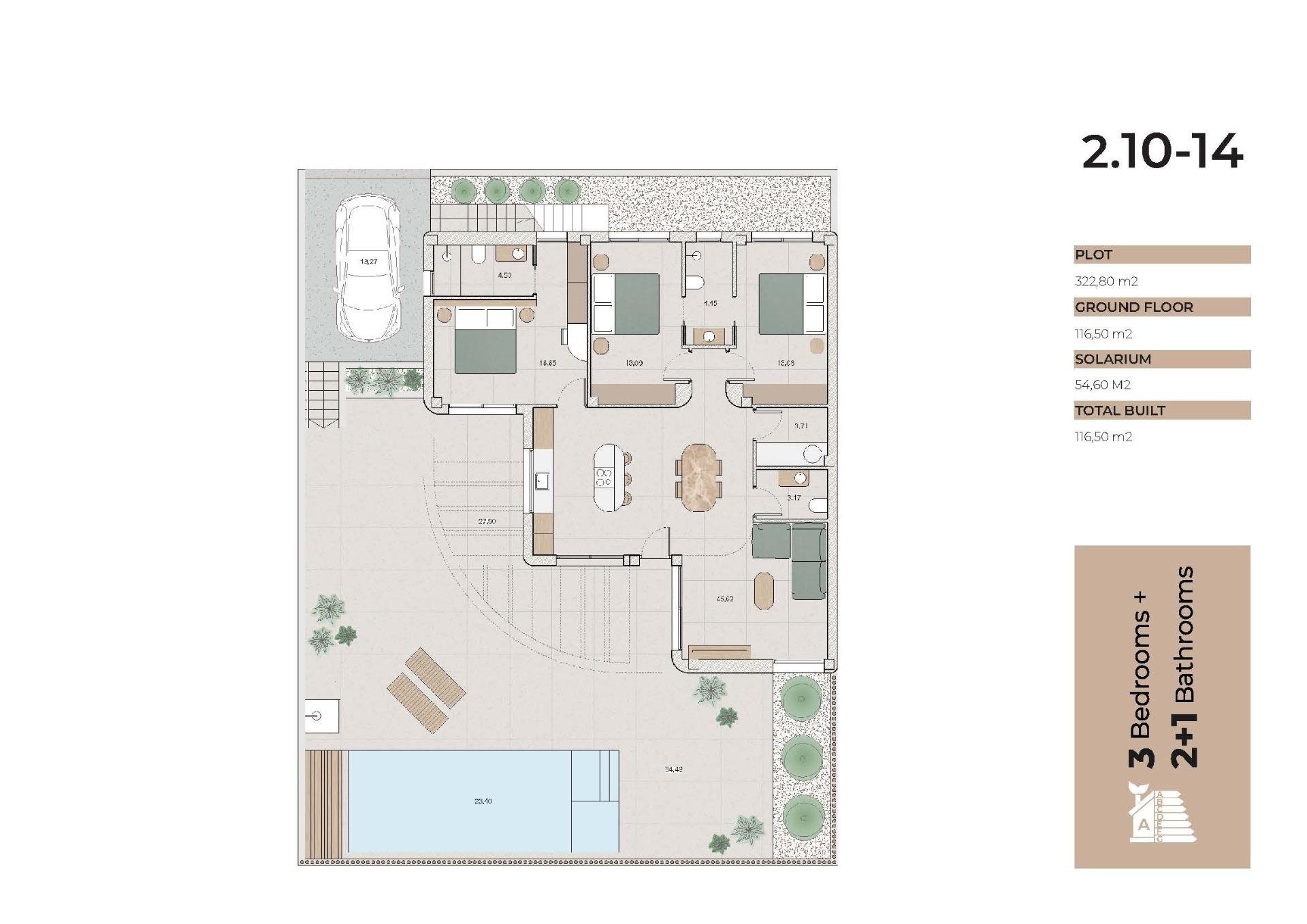 Huvila Algorfa, Alicante, Espanja 3 makuuhuonetta, 116 m2 No. 196010