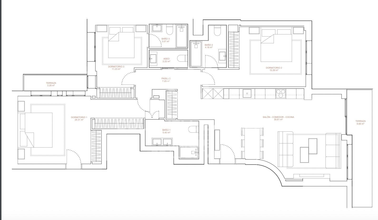 Apartament w Madrid, Hiszpania 3 sypialnie, 176 mkw. nr 158912