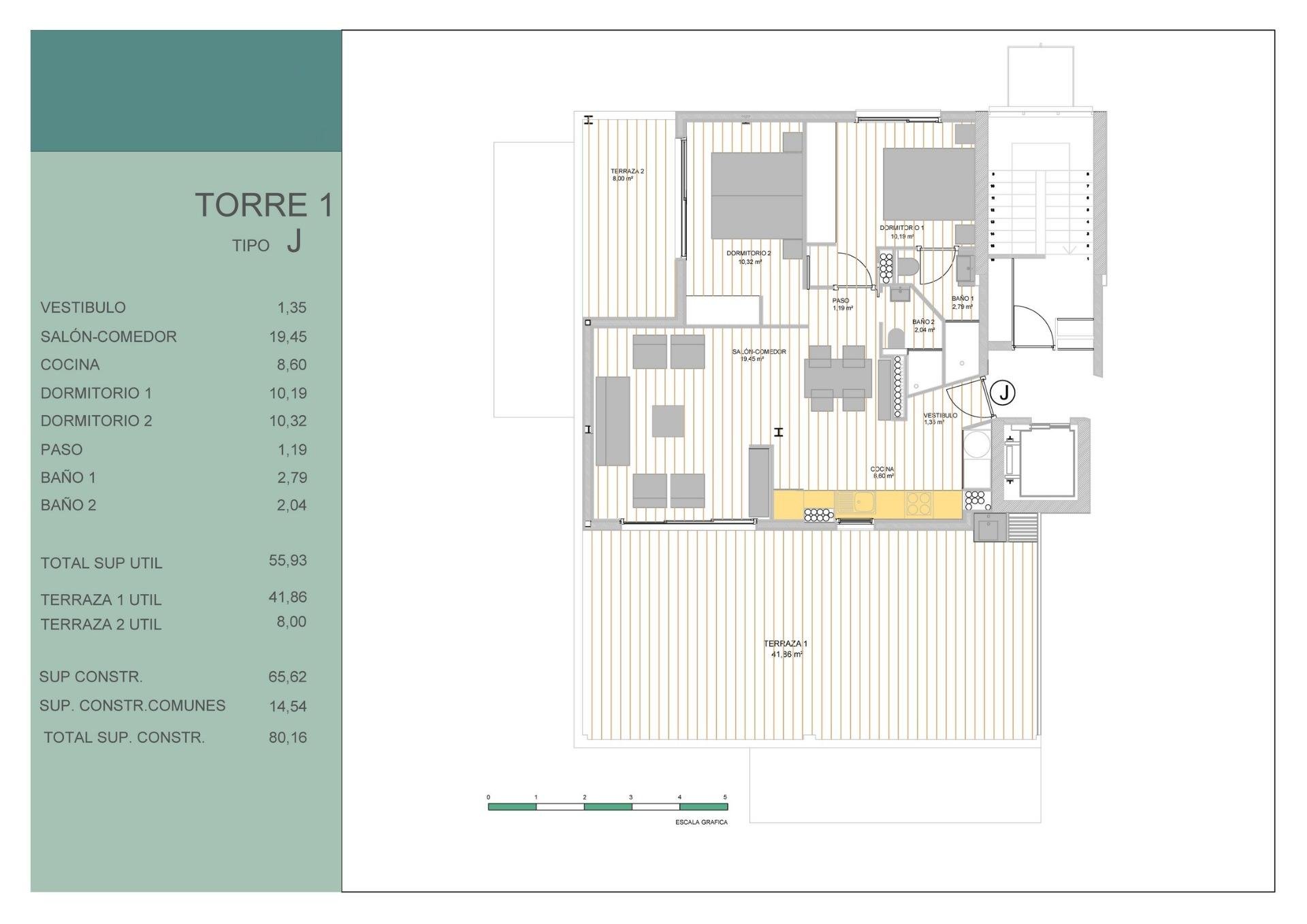 Huoneisto Guardamar del Segura, Alicante, Espanja 2 makuuhuonetta, 65 m2 No. 180112