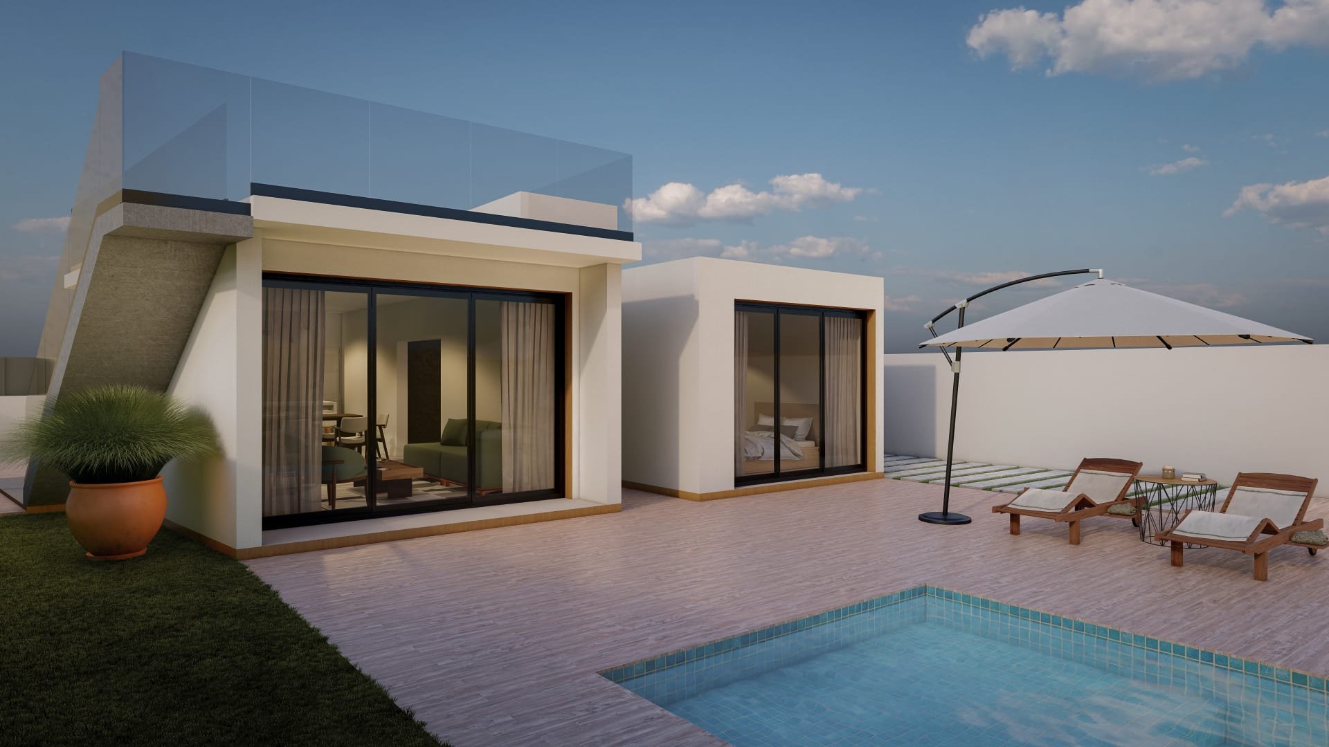 Villa i Murcia, Spanien 3 sovrum, 130 kvm. Nr. 163513