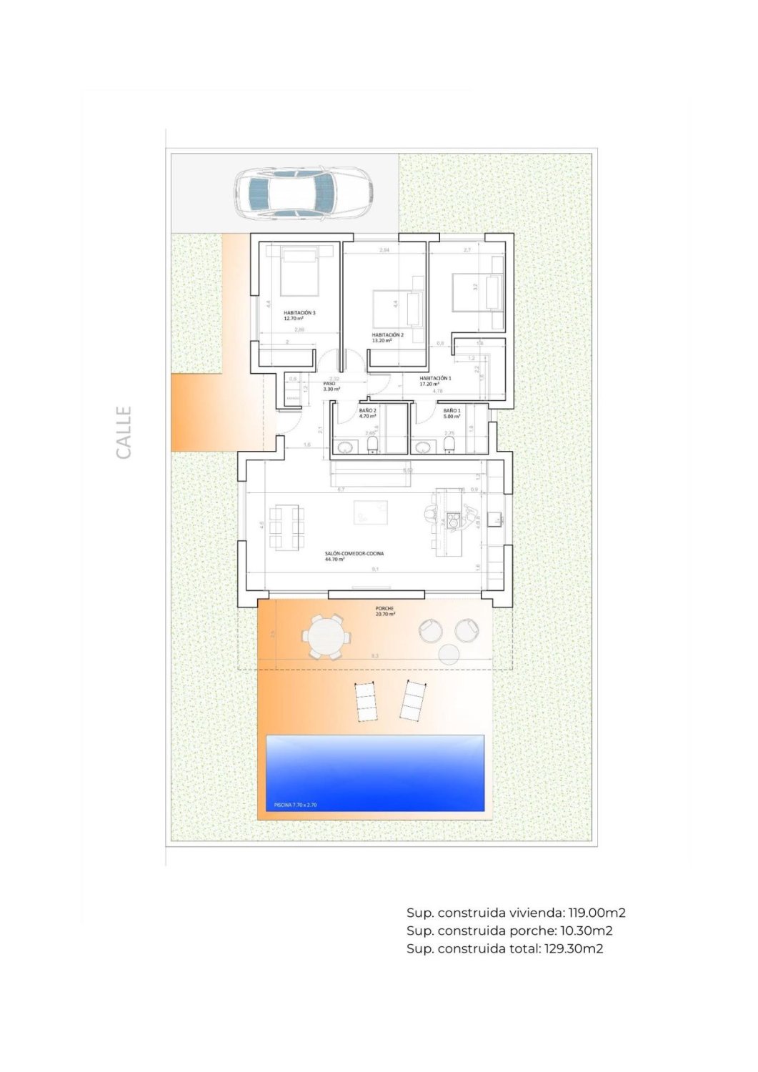 Villa en Monforte del Cid, Alicante, España 3 dormitorios, 129 m2 No. 161291