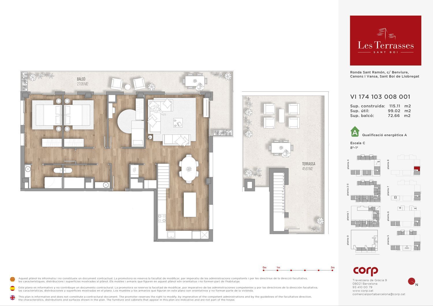 Dzīvoklis Sant Boi de Llobregat, Barcelona, Spānijā 3 istabas, 115 m2 Nr. 160778