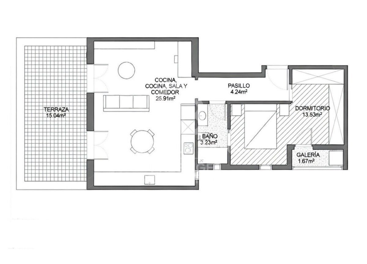 Penthauss Barcelona, Spānijā 1 istaba, 64 m2 Nr. 179052