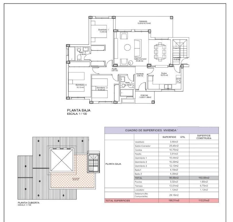 Villa en Lorca, Murcia, España 3 dormitorios, 112 m2 No. 135089