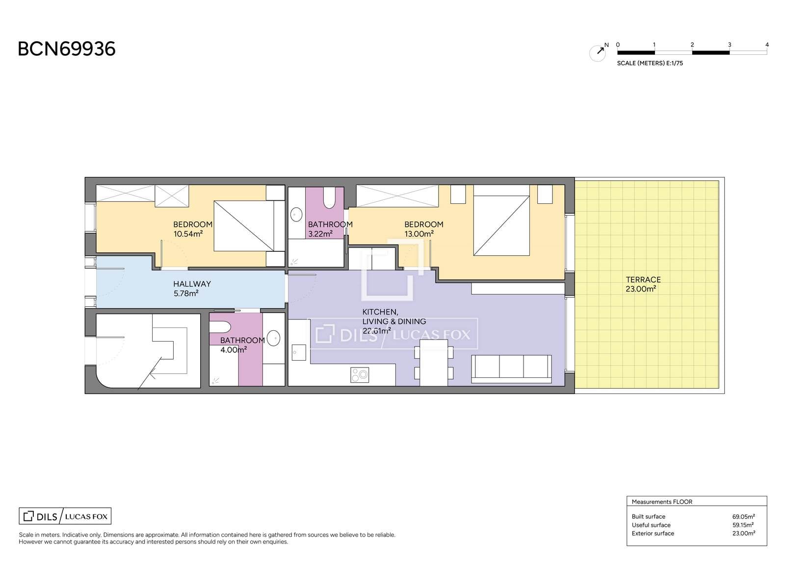 Wohnung in Barcelona, Spanien 2 Schlafzimmer, 69 m2 Nr. 192808