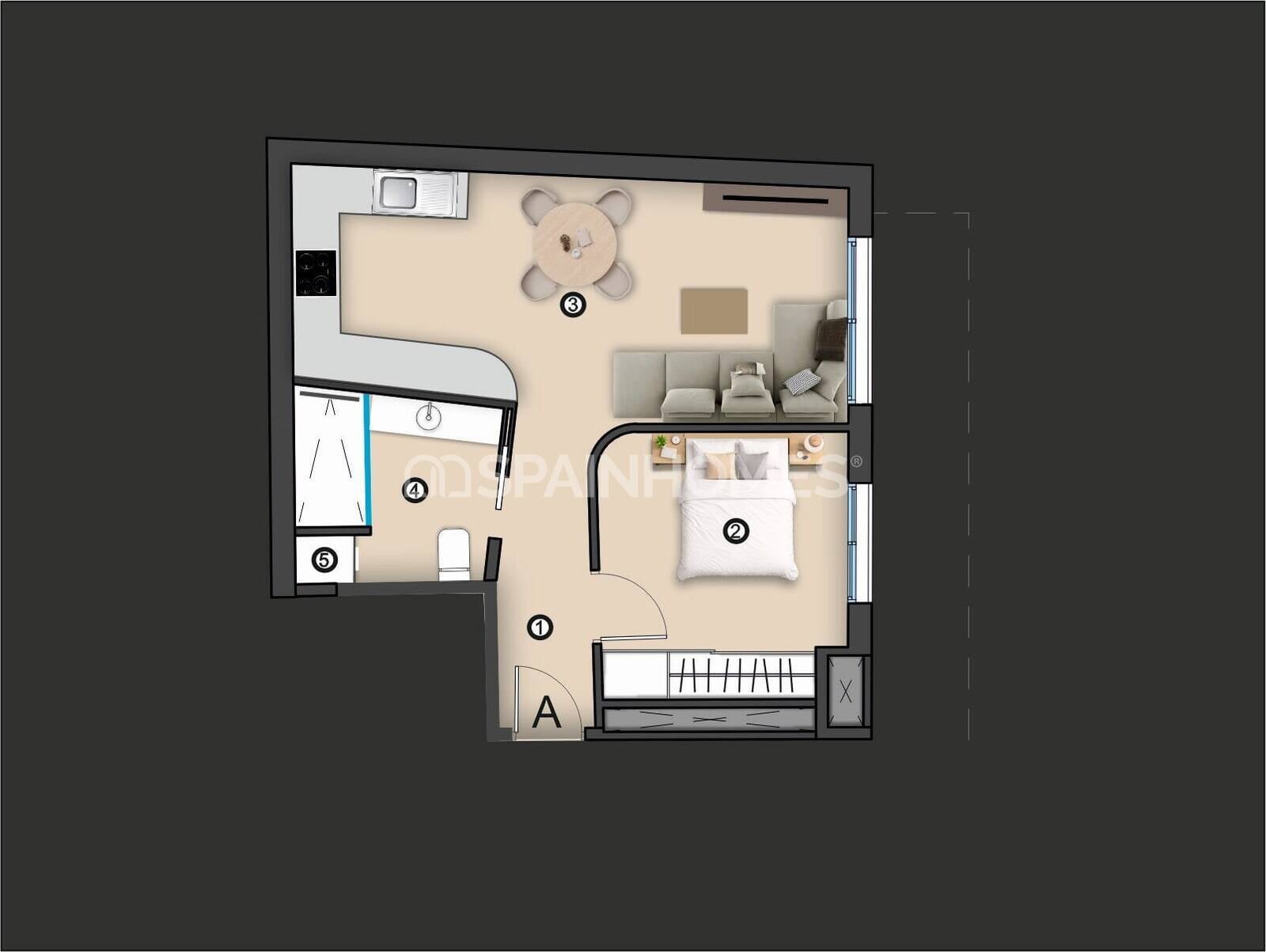 Penthäuser in Torrevieja, Alicante, Spanien 2 Schlafzimmer, 90 m2 Nr. 164509