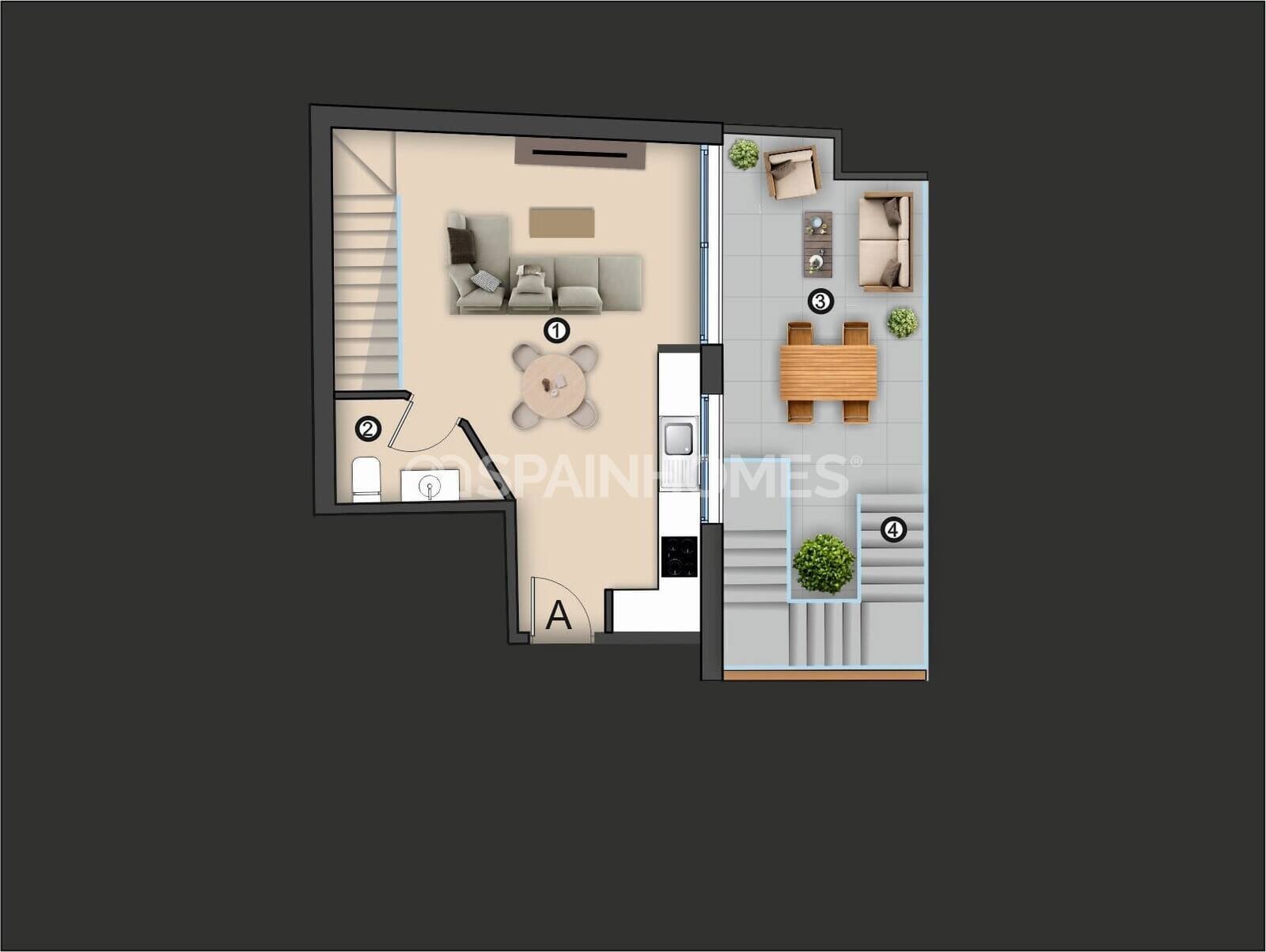 Penthäuser in Torrevieja, Alicante, Spanien 2 Schlafzimmer, 90 m2 Nr. 164509