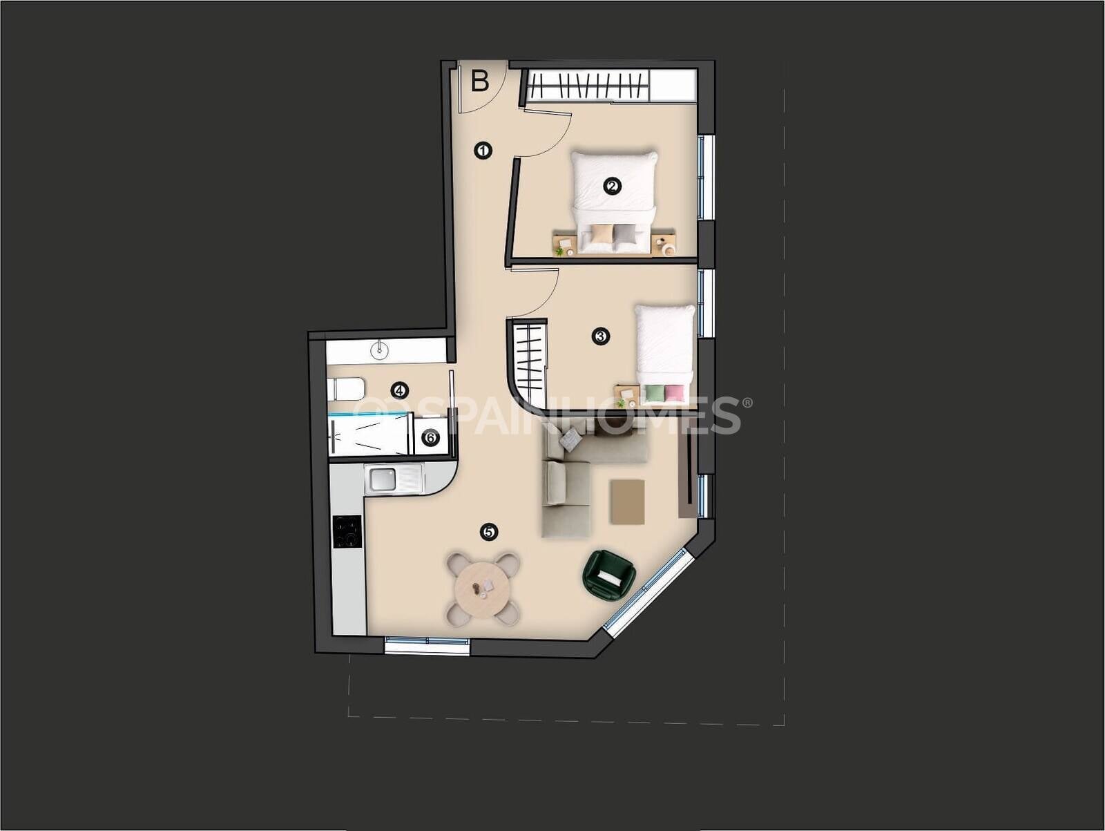 Lägenhet i Torrevieja, Alicante, Spanien 2 sovrum, 79 kvm. Nr. 164508