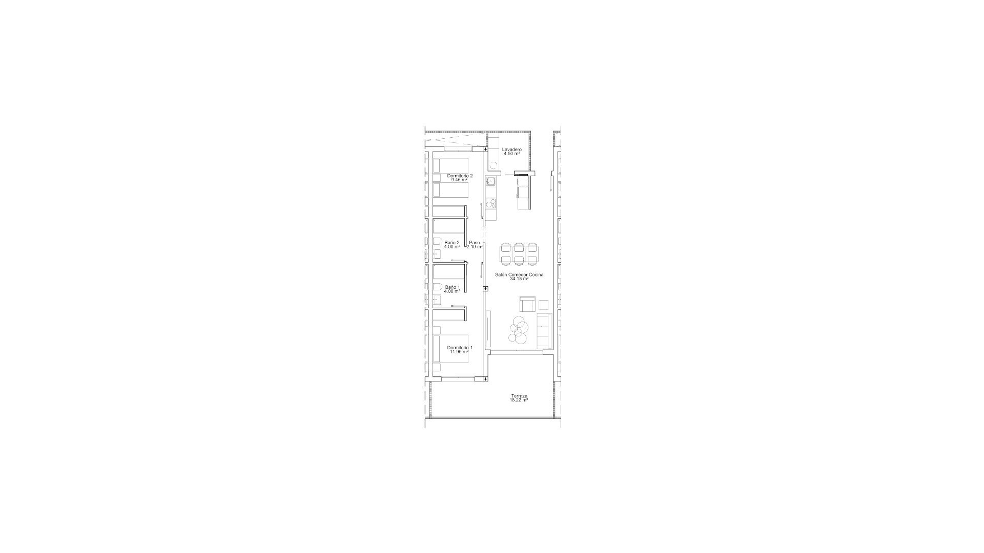 Dzīvoklis AIRES DEL MEDITERRANEO 4, Pilar de la Horadada, Alicante, Spānijā 2 istabas, 108.52 m2 Nr. 166764