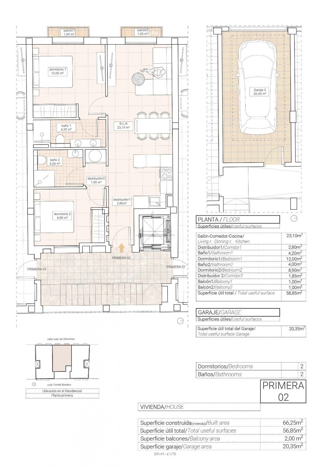 Appartamento a Hondon De Las Nieves, Alicante, Spagna 2 camere da letto, 66 mq. N° 113673