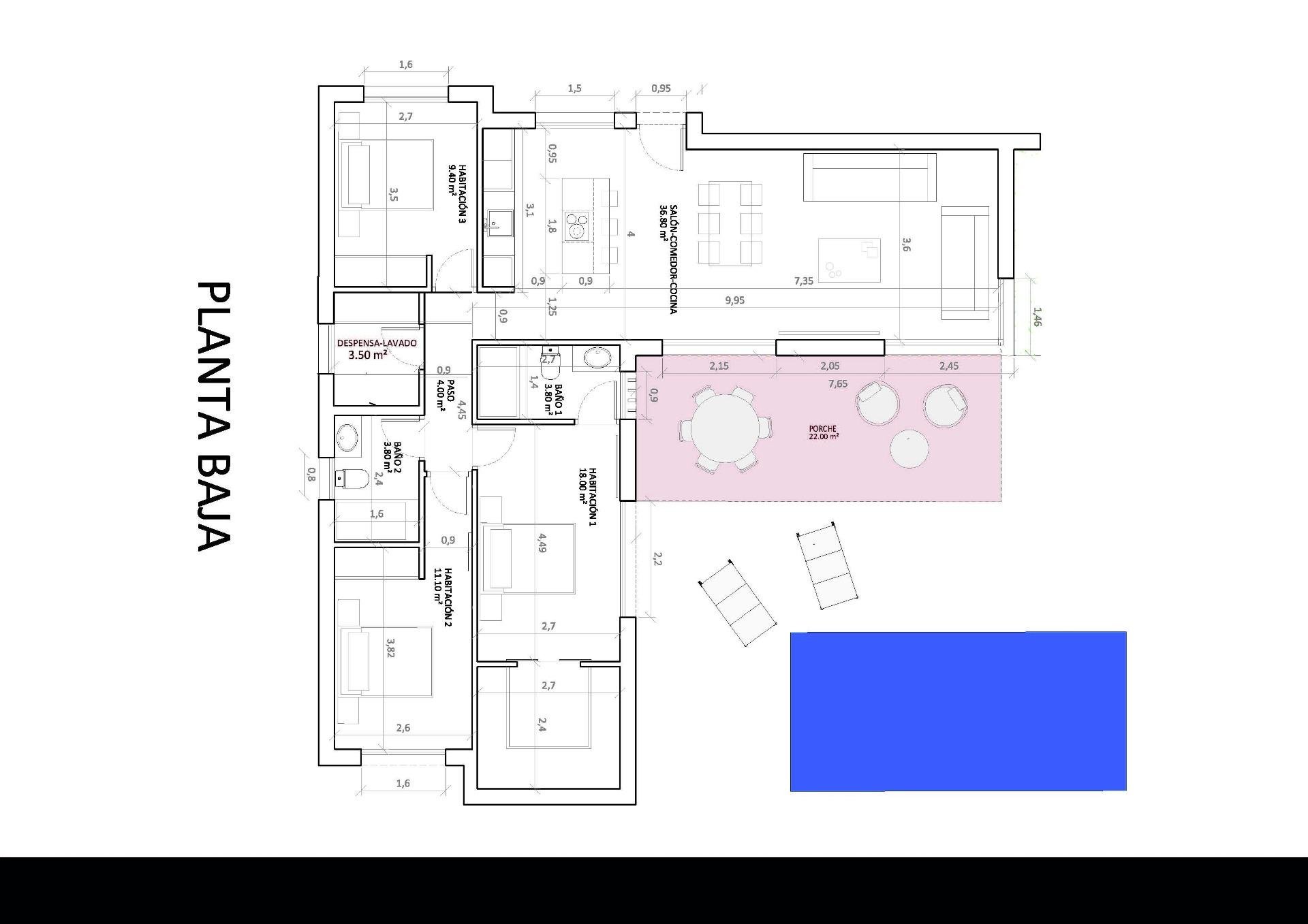 Villa en Monforte del Cid, Alicante, España 3 dormitorios, 129 m2 No. 161275